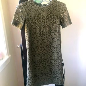 Olive green lace dress